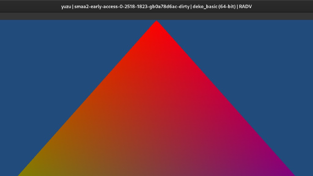 Here you can see an ideal test case for SMAA, the simple triangle of death