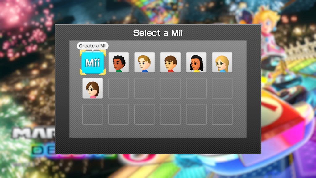  We're still far away from offering full Mii customization, but at least more options are available now (Mario Kart 8 Deluxe)